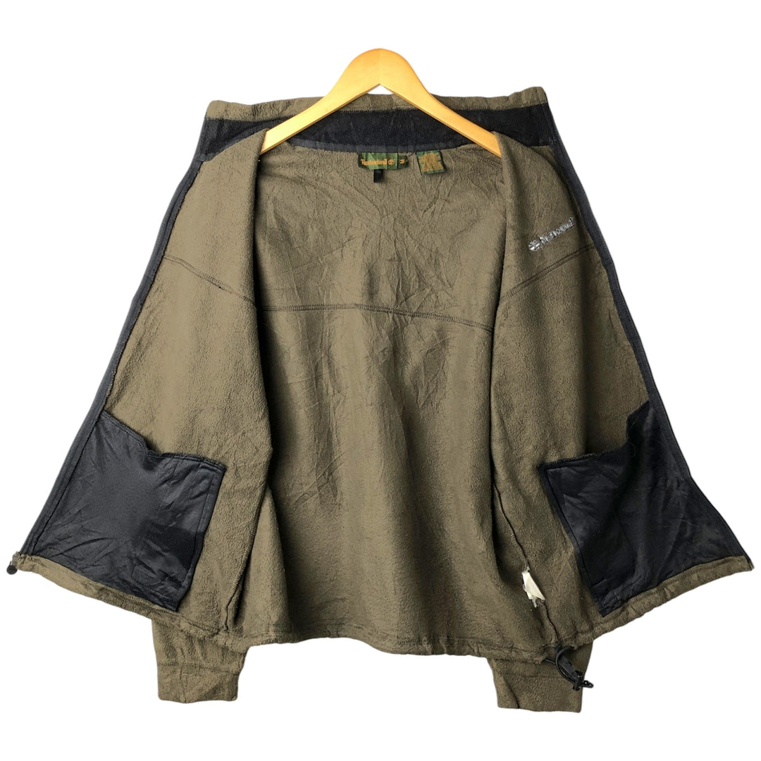 Vintage 90s-00'S Timberland fleece jacket, size M, men's polyester Khaki type Vintage Second Hand