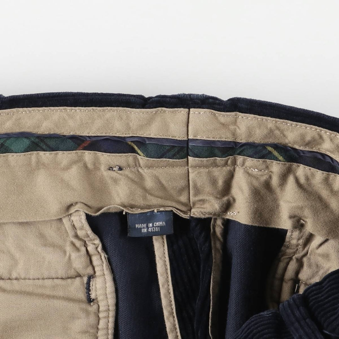 Ralph Lauren Polo by Ralph Lauren Preston Pant, wide ribbed corduroy pants, men's size W37 cotton navy blue type Vintage Second Hand