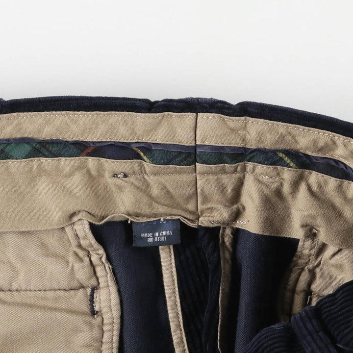 Ralph Lauren Polo by Ralph Lauren Preston Pant, wide ribbed corduroy pants, men's size W37 cotton navy blue type Vintage Second Hand