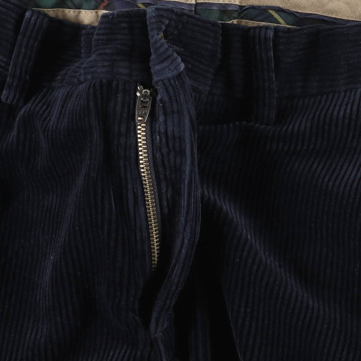 Ralph Lauren Polo by Ralph Lauren Preston Pant, wide ribbed corduroy pants, men's size W37 cotton navy blue type Vintage Second Hand
