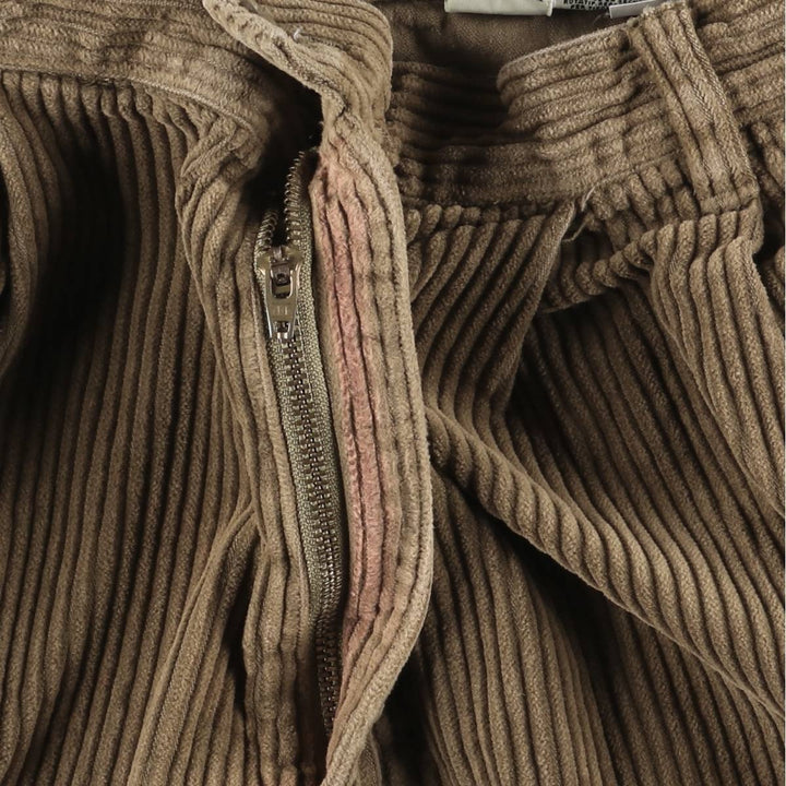 90s-00'S Eddie Bauer wide-ribbed two-pleat corduroy pants, men's size W33 cotton beige type brown Vintage Second Hand