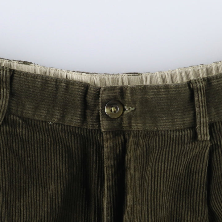 LLBean Two-pleat Corduroy Pants for Men, W35 equivalent cotton Khaki type brown Vintage Second Hand