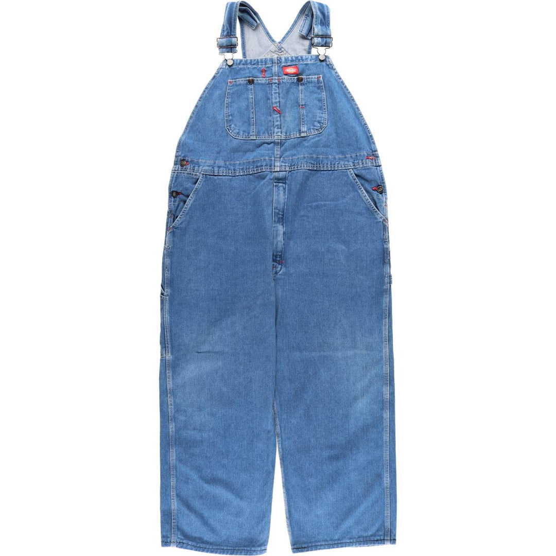 Dickies Men's Oversized Denim Overalls (Size W44) cotton blue type Vintage Second Hand