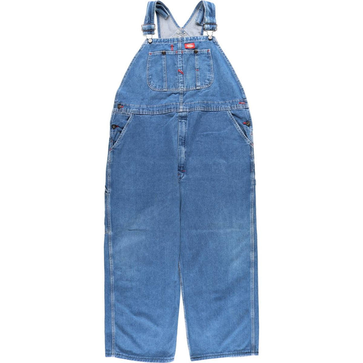 Dickies Men's Oversized Denim Overalls (Size W44) cotton blue type Vintage Second Hand