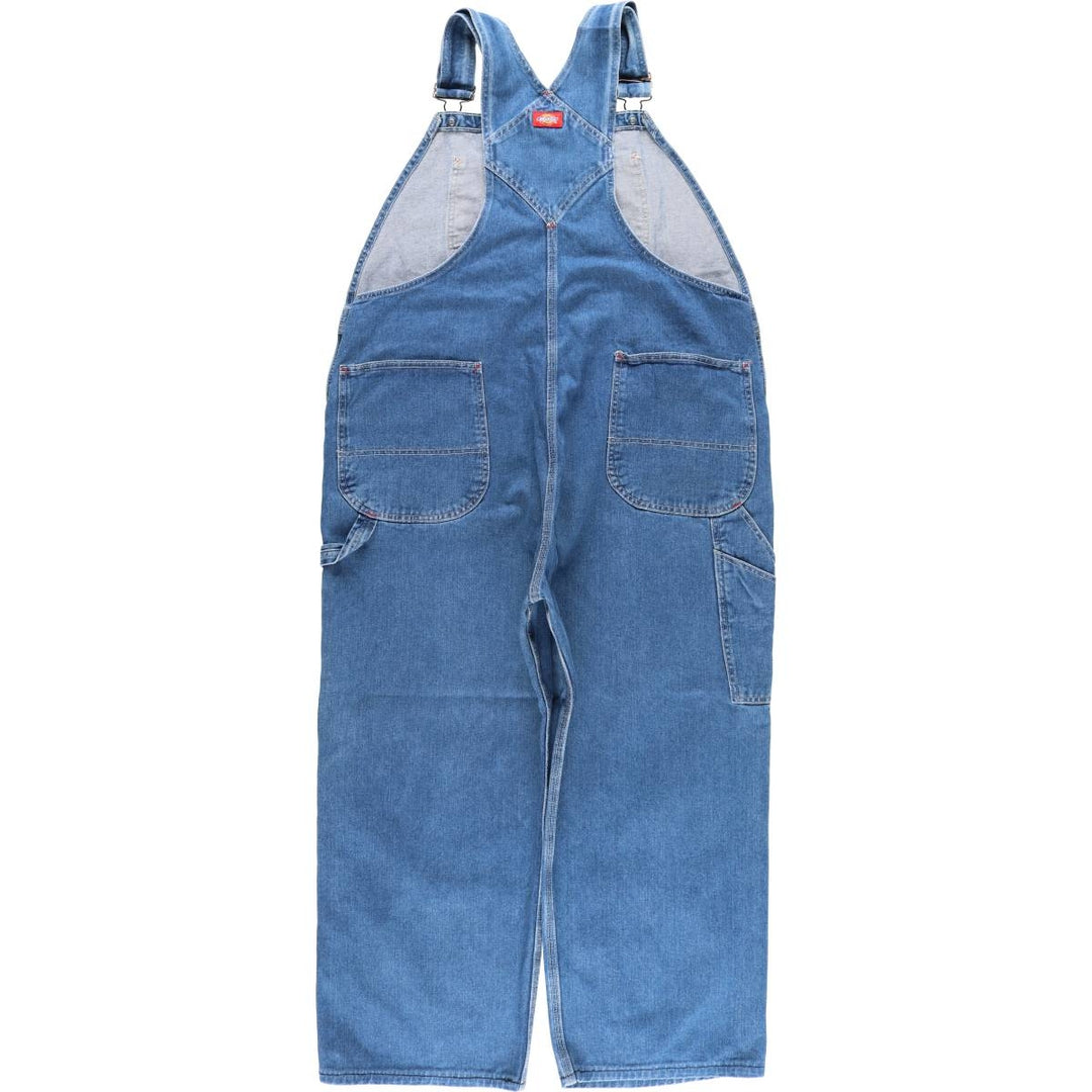Dickies Men's Oversized Denim Overalls (Size W44) cotton blue type Vintage Second Hand