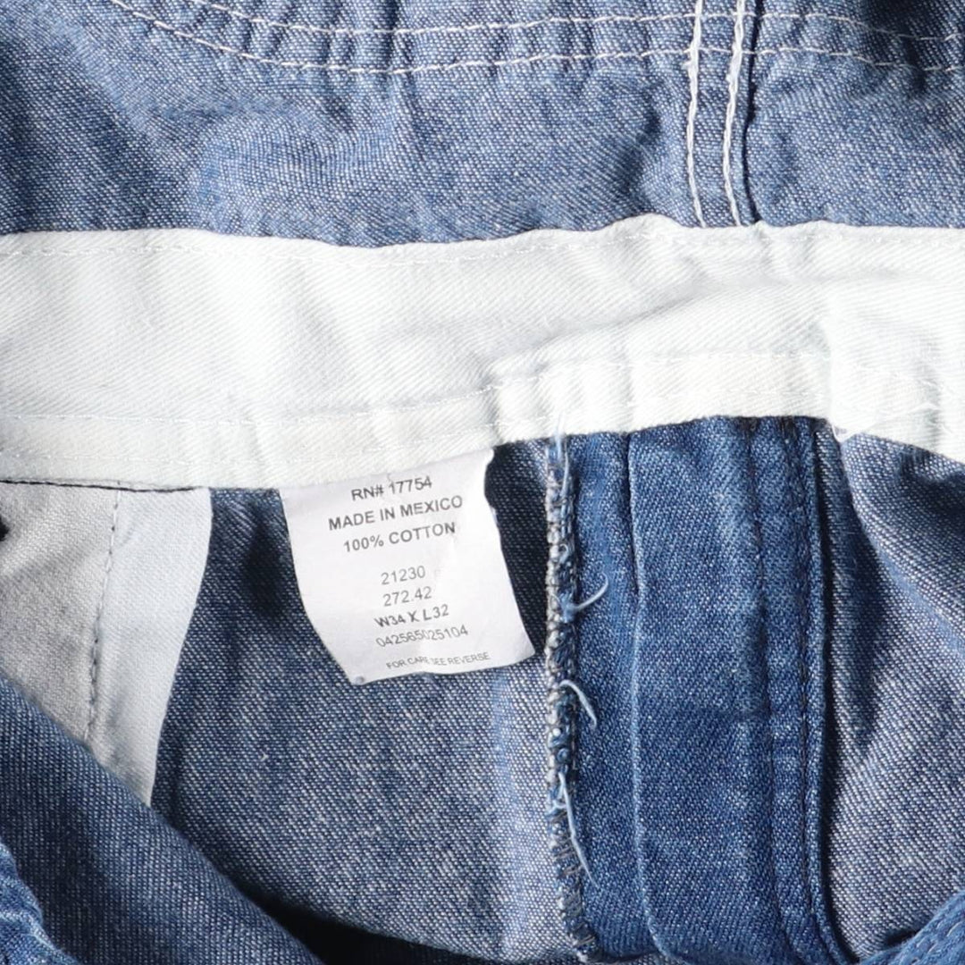 90'S Key Men's Vintage Denim Overalls, Size W35 cotton blue type Vintage Second Hand