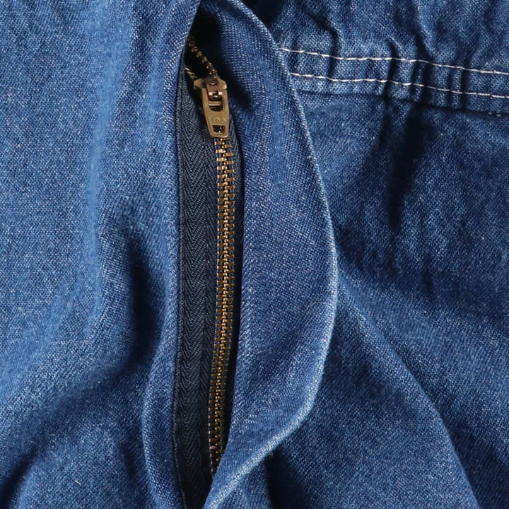 90'S Key Men's Vintage Denim Overalls, Size W35 cotton blue type Vintage Second Hand