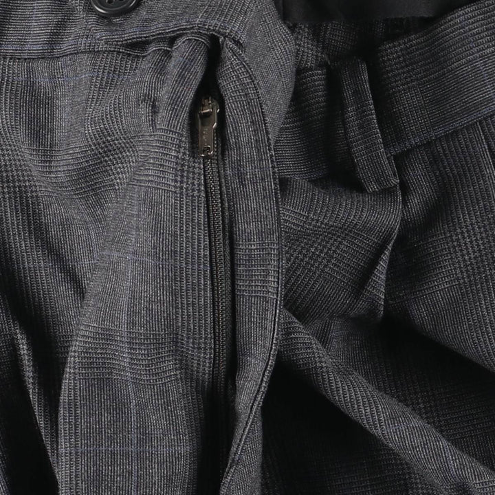 Brooks Brothers 346 STRETCH Glen Plaid Two-Pleat Wool Trousers, Men's Size W34 (approx.) wool gray type Vintage Second Hand