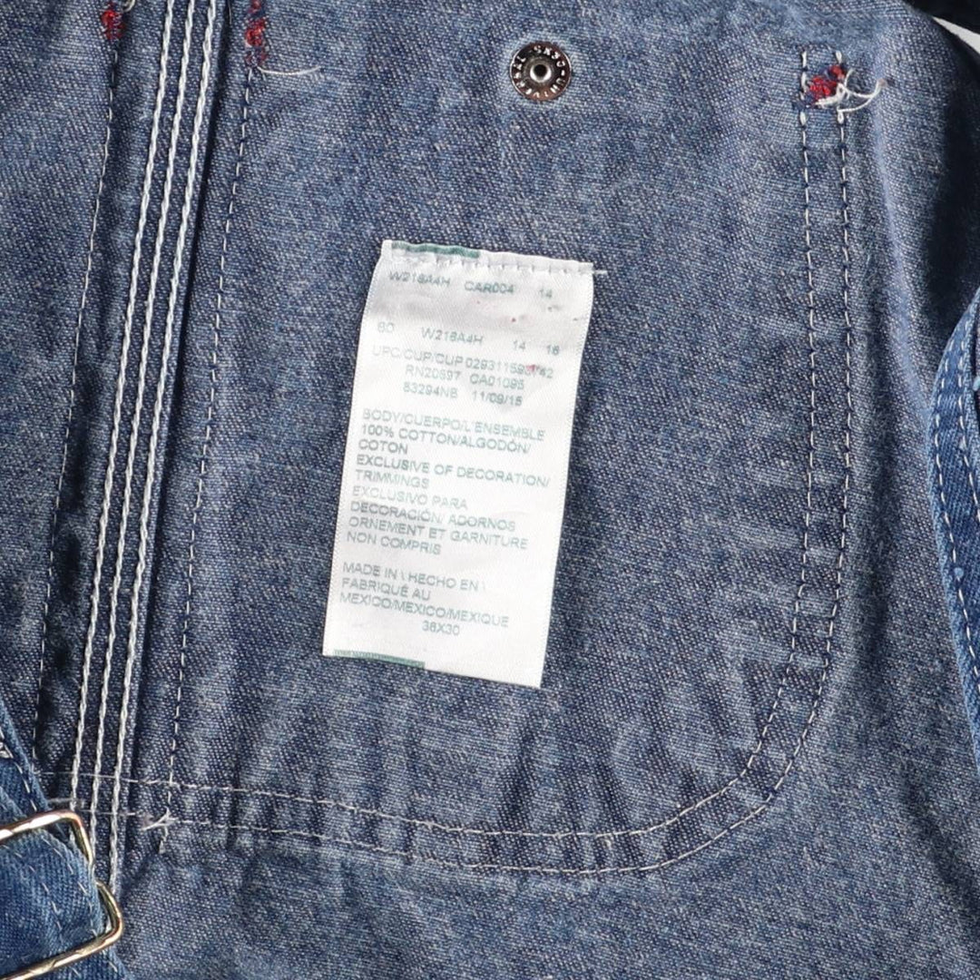 Dickies Men's Oversized Denim Overalls (equivalent to W40) cotton blue type Vintage Second Hand
