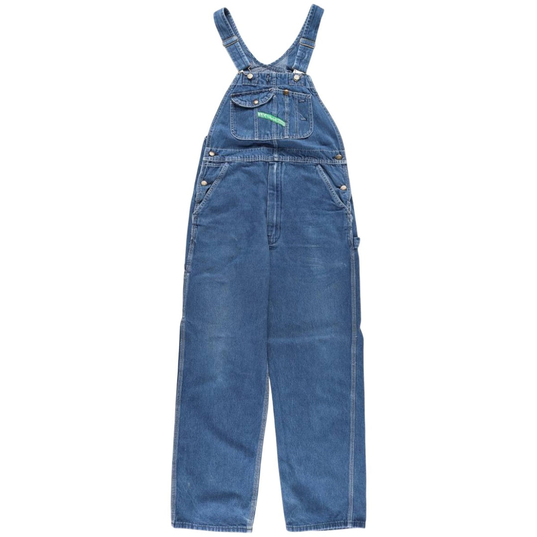 90'S Key Men's Vintage Denim Overalls, Size W34 cotton blue type Vintage Second Hand