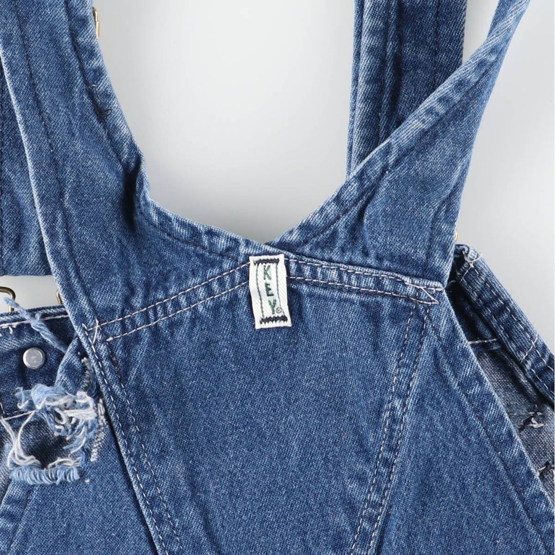 90'S Key Men's Vintage Denim Overalls, Size W34 cotton blue type Vintage Second Hand