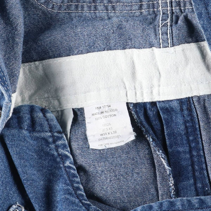 90'S Key Men's Vintage Denim Overalls, Size W34 cotton blue type Vintage Second Hand