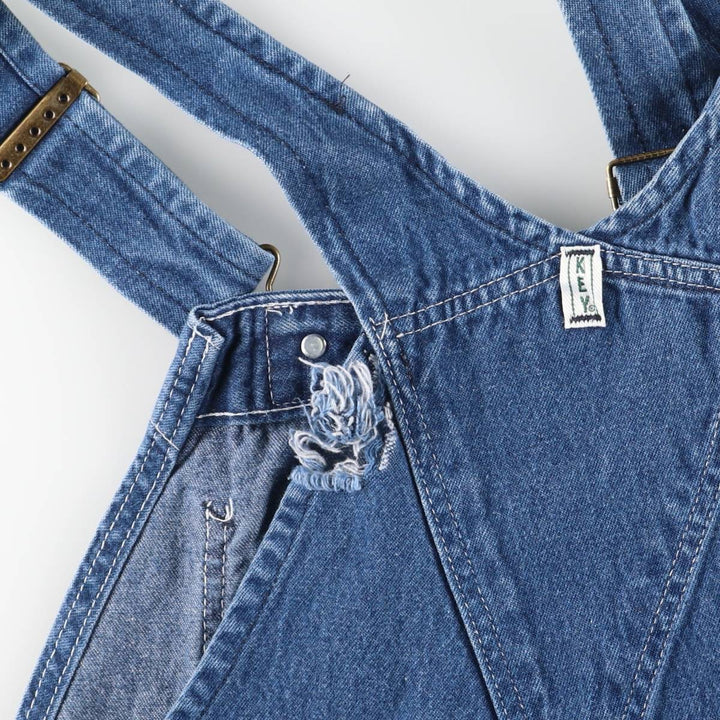 90'S Key Men's Vintage Denim Overalls, Size W34 cotton blue type Vintage Second Hand