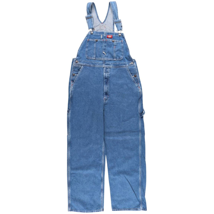 Dickies denim overalls for men, equivalent to W38 cotton blue type Vintage Second Hand