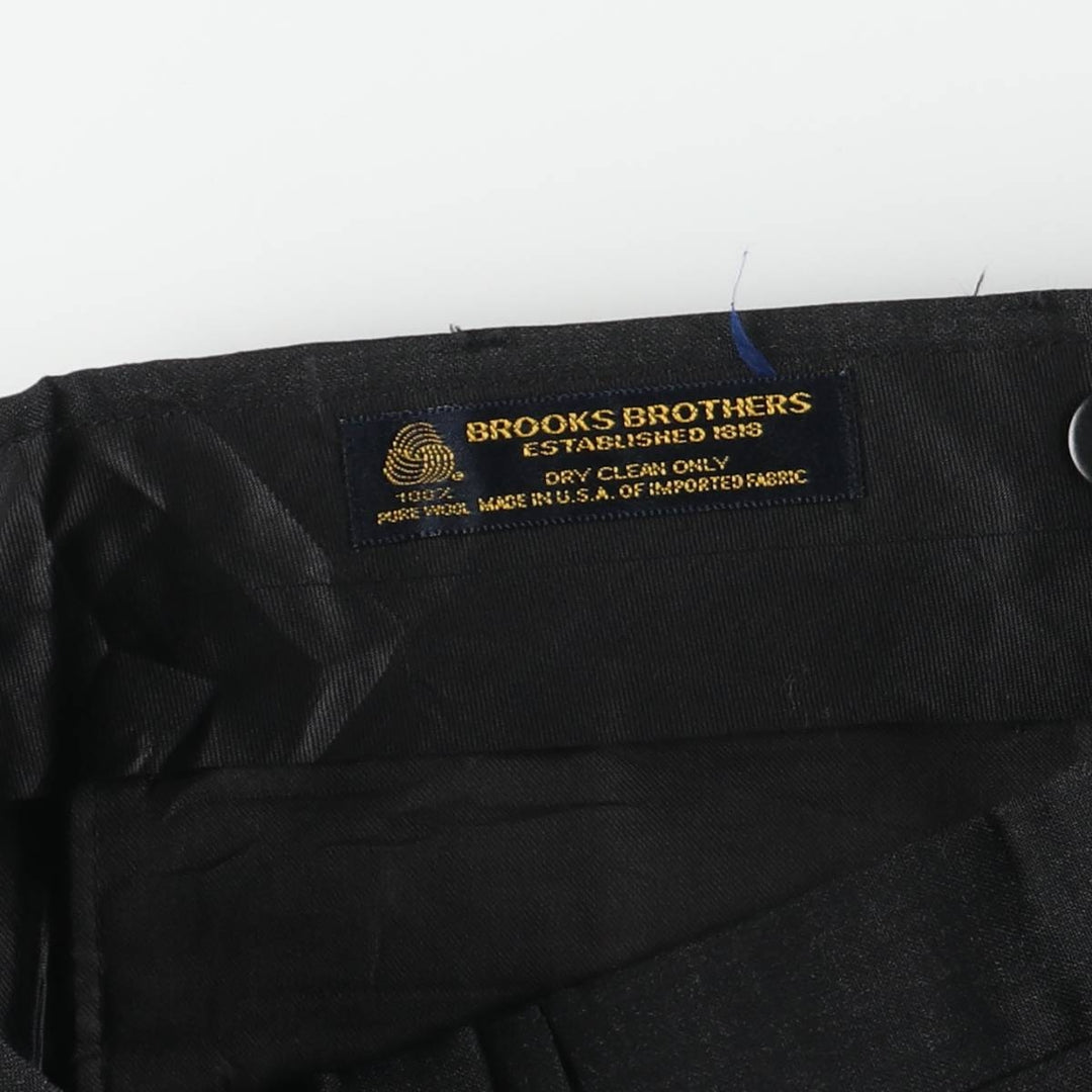 1980'S Brooks Brothers Est.1818 Wool Pants, Two-Pleat Slacks, Made in USA, Men's Size W34 (approx.), Vintage wool black type Vintage Second Hand