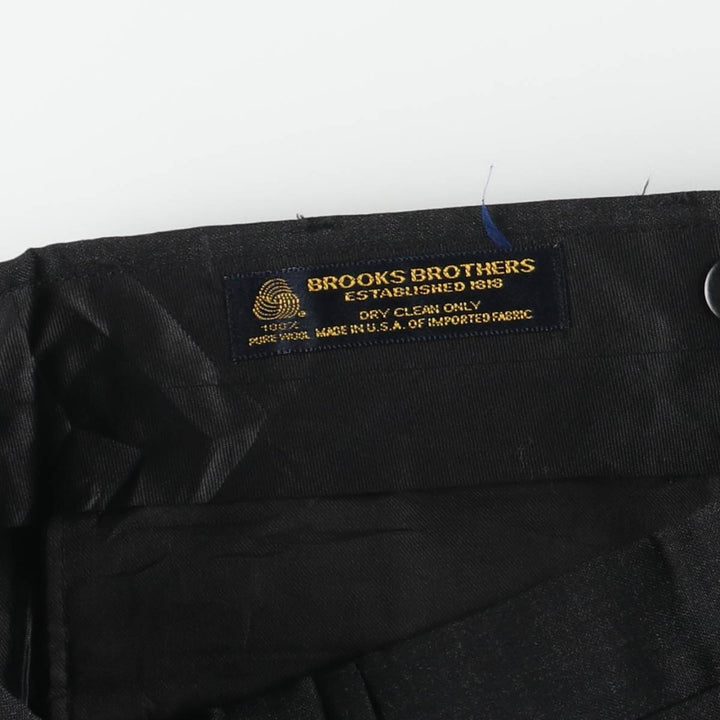 1980'S Brooks Brothers Est.1818 Wool Pants, Two-Pleat Slacks, Made in USA, Men's Size W34 (approx.), Vintage wool black type Vintage Second Hand