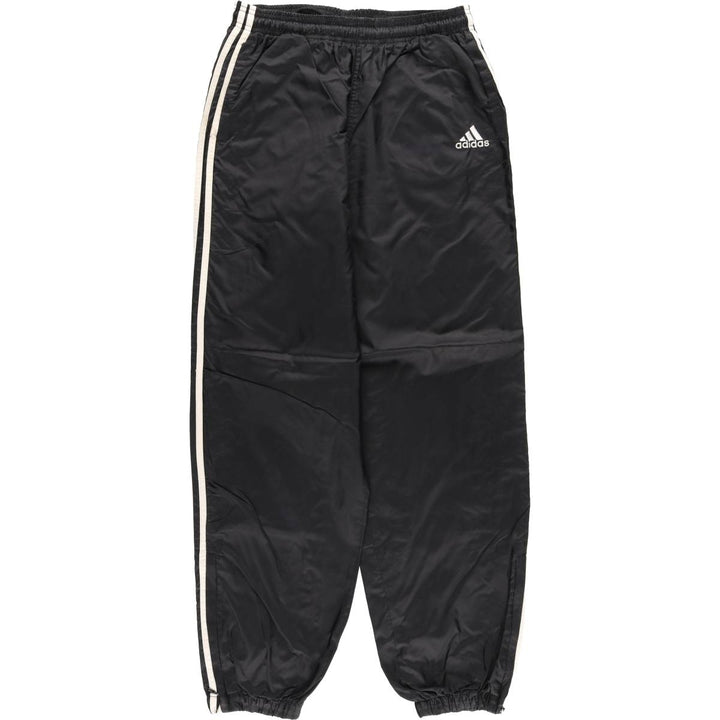 90'S Adidas nylon pants, crinkle pants, men's size XL unclear black type Vintage Second Hand