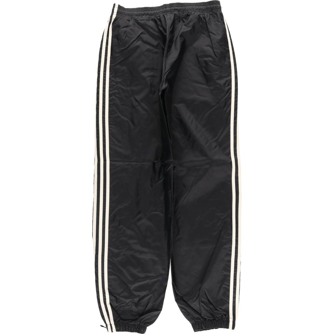 90'S Adidas nylon pants, crinkle pants, men's size XL unclear black type Vintage Second Hand