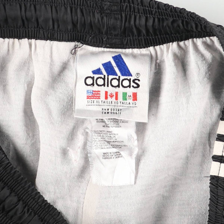 90'S Adidas nylon pants, crinkle pants, men's size XL unclear black type Vintage Second Hand