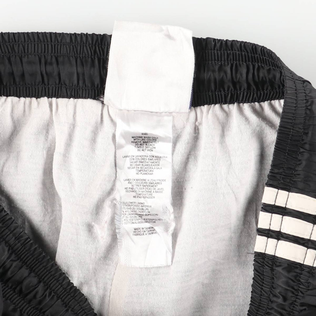 90'S Adidas nylon pants, crinkle pants, men's size XL unclear black type Vintage Second Hand