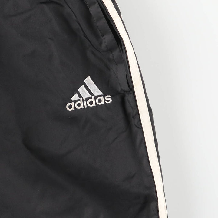 90'S Adidas nylon pants, crinkle pants, men's size XL unclear black type Vintage Second Hand