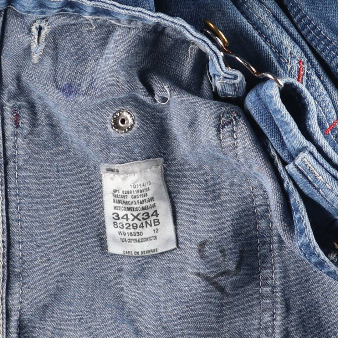 Dickies Men's Denim Overalls, Size W33 cotton blue type Vintage Second Hand