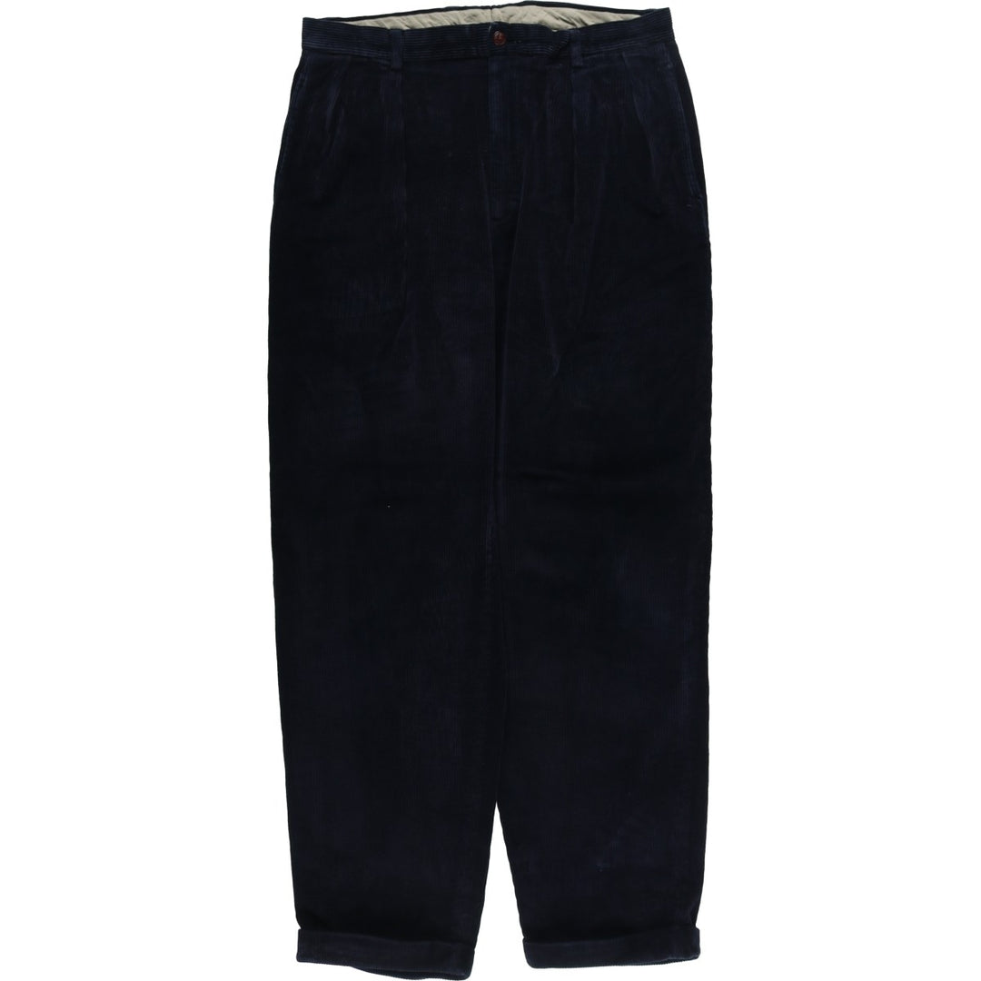 90'S Nautica Two-pleat Corduroy Pants, Men's, Vintage, Size 36 cotton navy blue type Vintage Second Hand