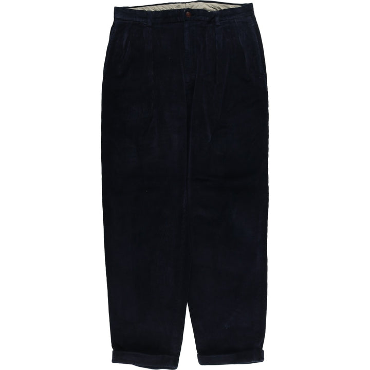 90'S Nautica Two-pleat Corduroy Pants, Men's, Vintage, Size 36 cotton navy blue type Vintage Second Hand