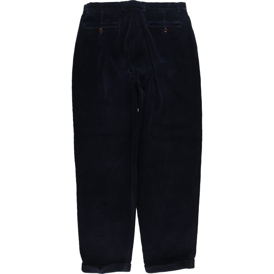 90'S Nautica Two-pleat Corduroy Pants, Men's, Vintage, Size 36 cotton navy blue type Vintage Second Hand