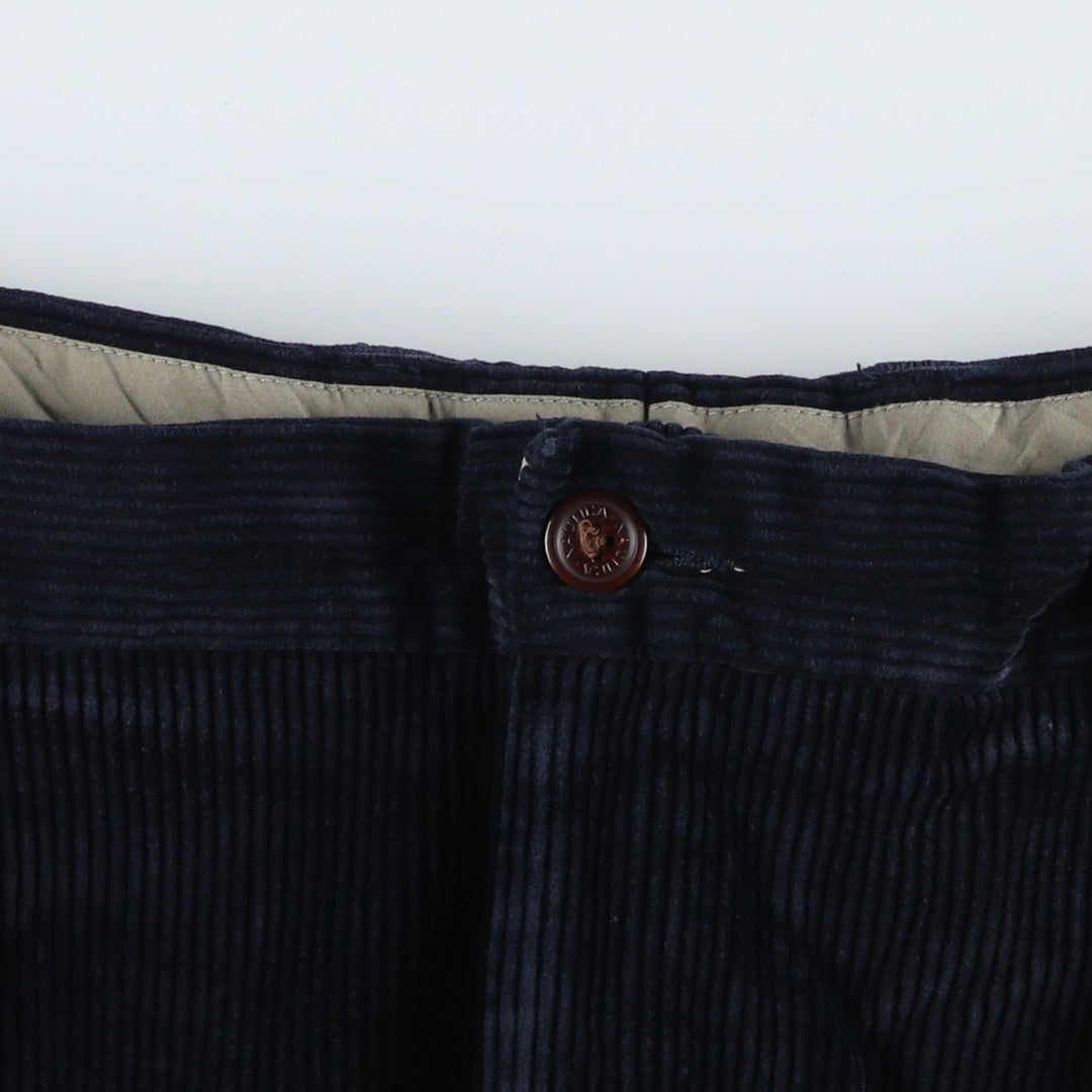 90'S Nautica Two-pleat Corduroy Pants, Men's, Vintage, Size 36 cotton navy blue type Vintage Second Hand
