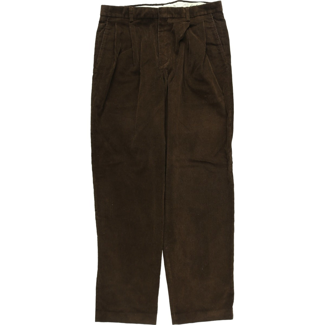 2000'S Eddie Bauer Two-pleat Corduroy Pants, Men's, Size W35 cotton brown type Vintage Second Hand