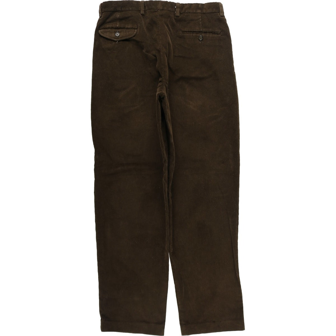 2000'S Eddie Bauer Two-pleat Corduroy Pants, Men's, Size W35 cotton brown type Vintage Second Hand