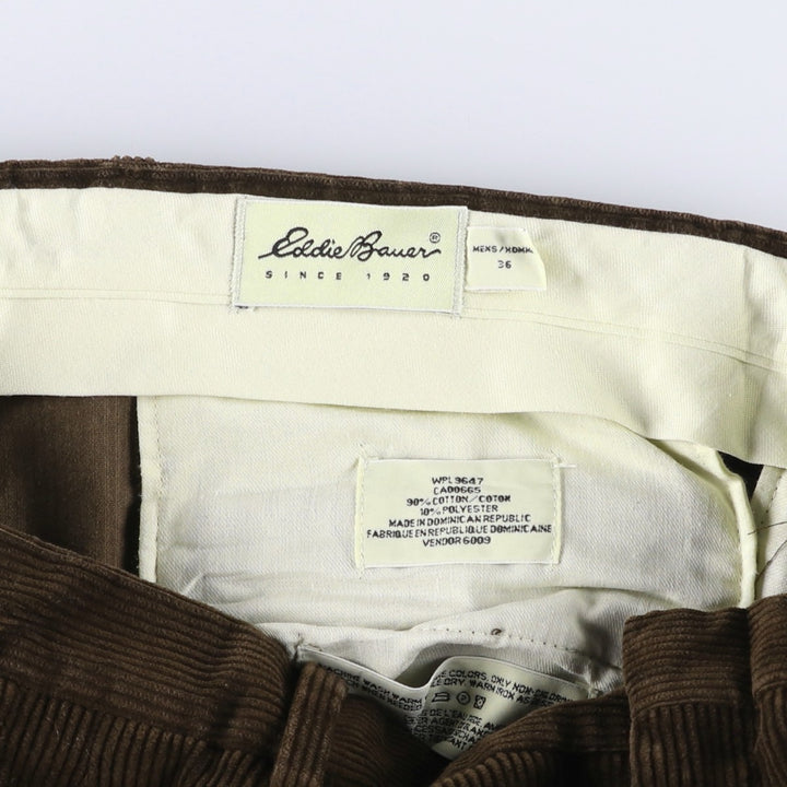 2000'S Eddie Bauer Two-pleat Corduroy Pants, Men's, Size W35 cotton brown type Vintage Second Hand