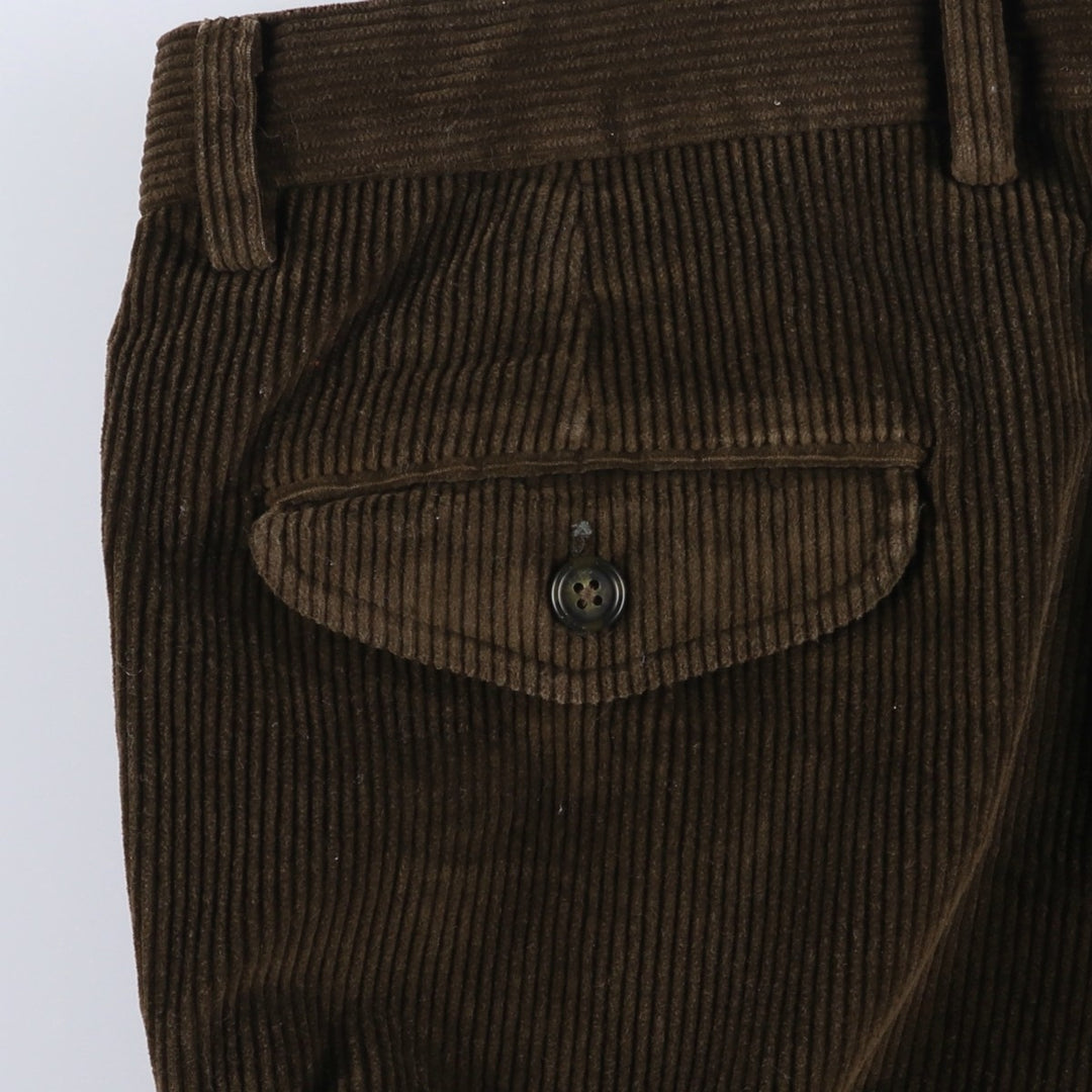 2000'S Eddie Bauer Two-pleat Corduroy Pants, Men's, Size W35 cotton brown type Vintage Second Hand