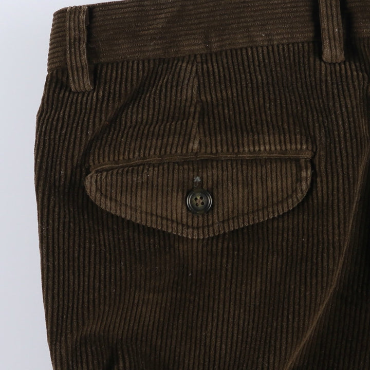 2000'S Eddie Bauer Two-pleat Corduroy Pants, Men's, Size W35 cotton brown type Vintage Second Hand