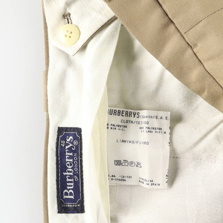 Burberry's BURBERRYS OF LONDON Poly/Wool Pants/Slacks, Made in Spain, Men's W36 (approx.) polyester Beige type Vintage Second Hand