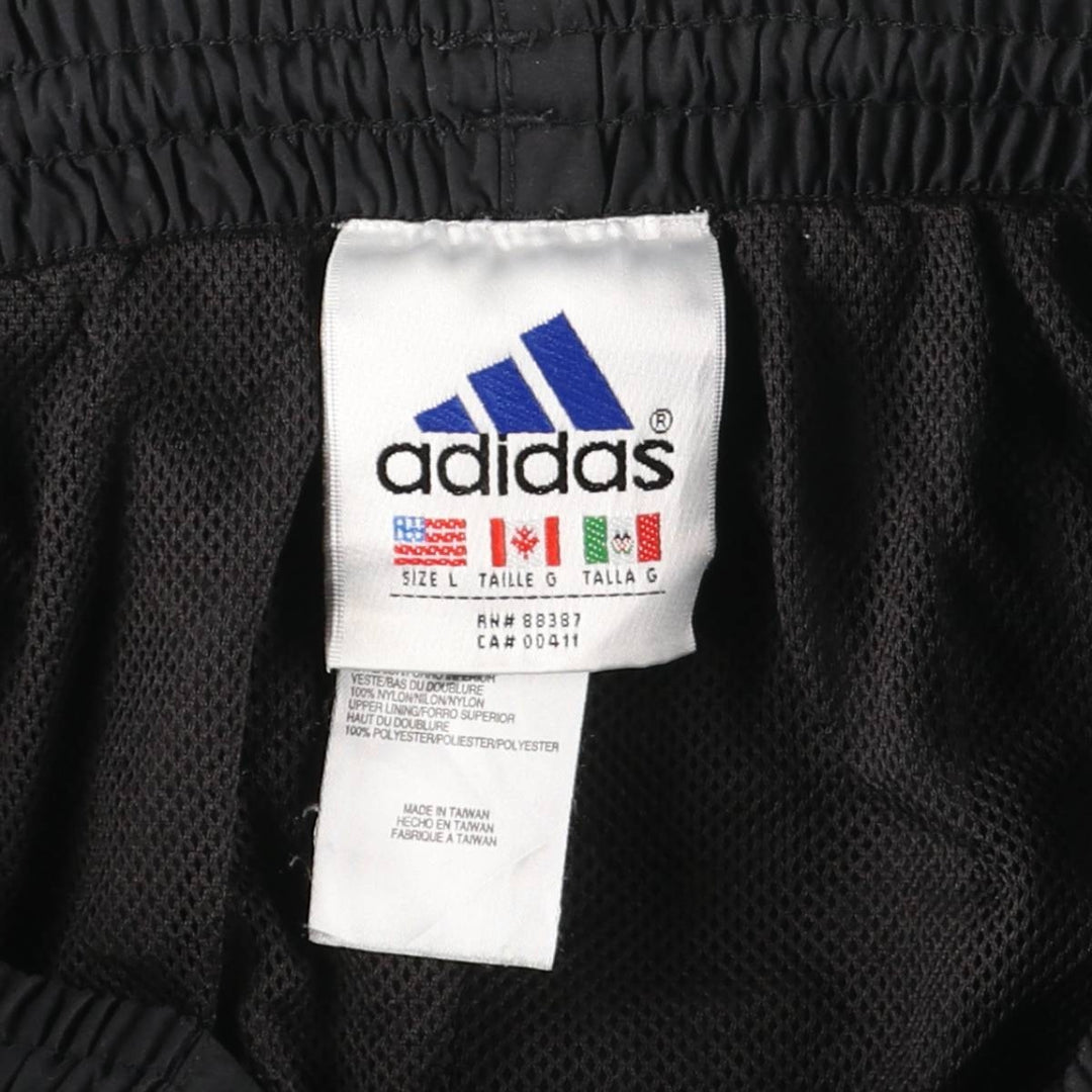 90'S Adidas Warm-Up Pants, Nylon, Shaka Shaka Pants, Men's Size L, Vintage polyester black type Vintage Second Hand