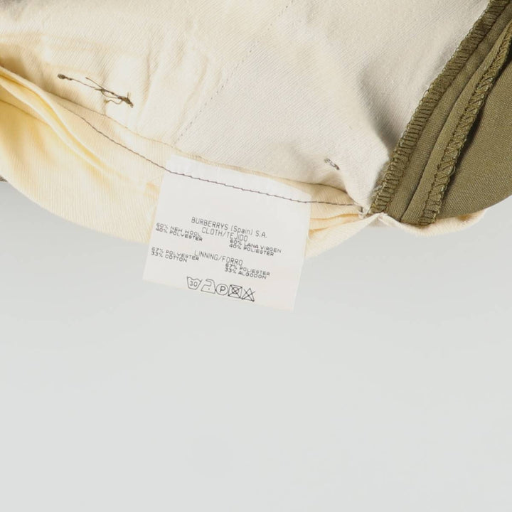 Burberry's London two-pleat wool trousers/slacks, men's size W37 (approx.) wool Khaki type sage green Vintage Second Hand