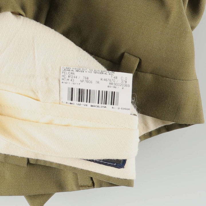 Burberry's London two-pleat wool trousers/slacks, men's size W37 (approx.) wool Khaki type sage green Vintage Second Hand