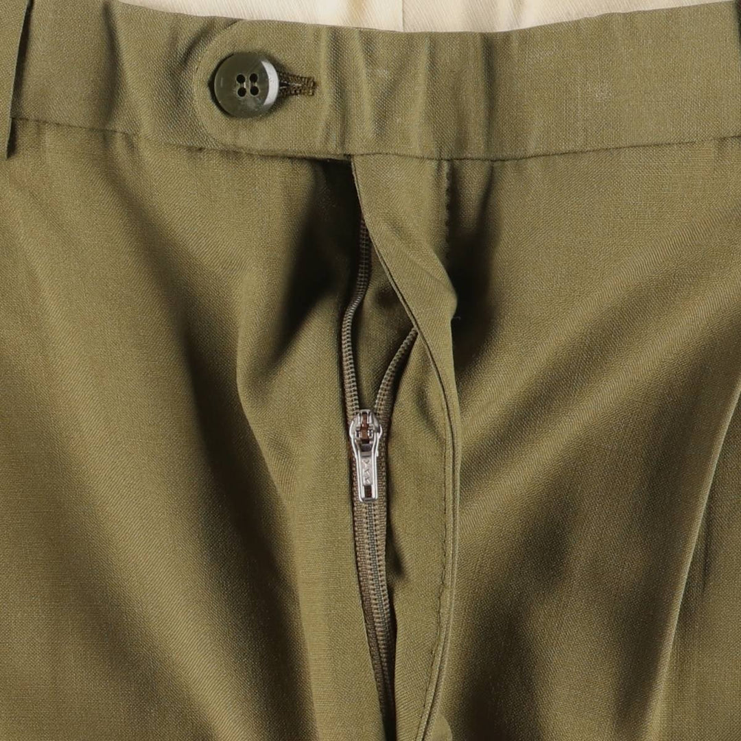 Burberry's London two-pleat wool trousers/slacks, men's size W37 (approx.) wool Khaki type sage green Vintage Second Hand