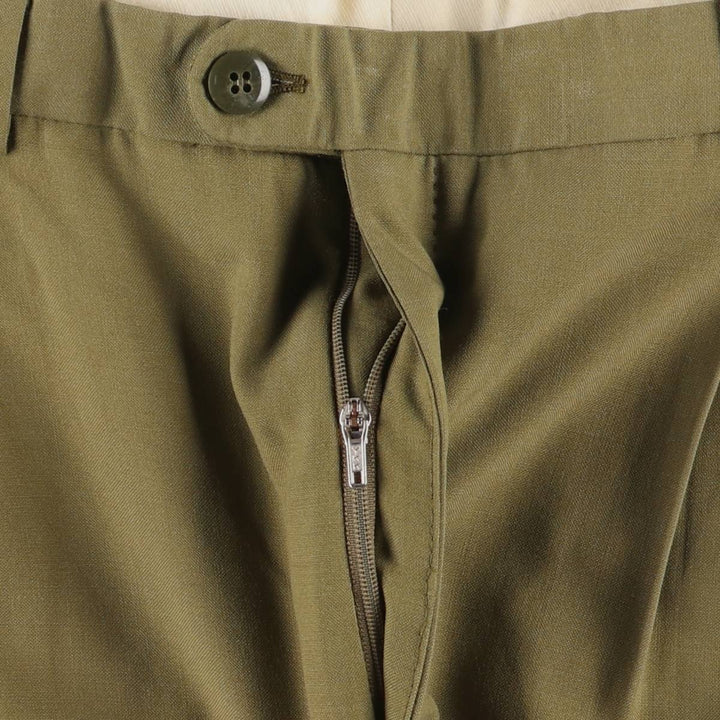 Burberry's London two-pleat wool trousers/slacks, men's size W37 (approx.) wool Khaki type sage green Vintage Second Hand