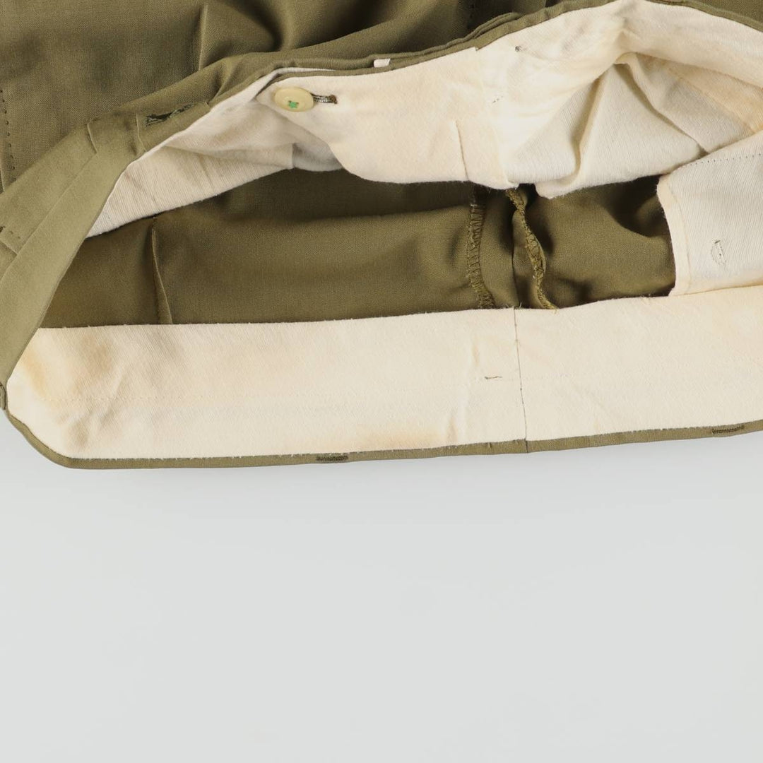 Burberry's London two-pleat wool trousers/slacks, men's size W37 (approx.) wool Khaki type sage green Vintage Second Hand