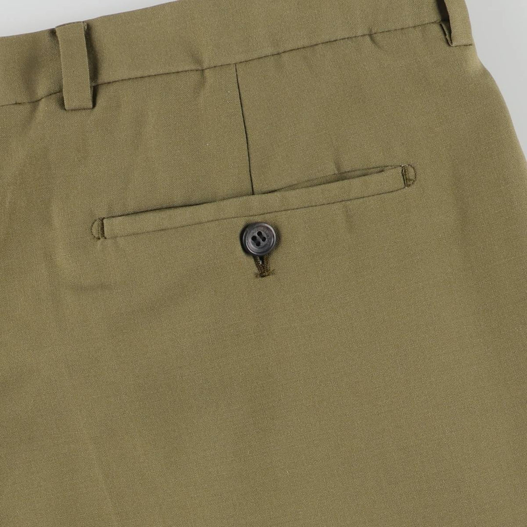 Burberry's London two-pleat wool trousers/slacks, men's size W37 (approx.) wool Khaki type sage green Vintage Second Hand