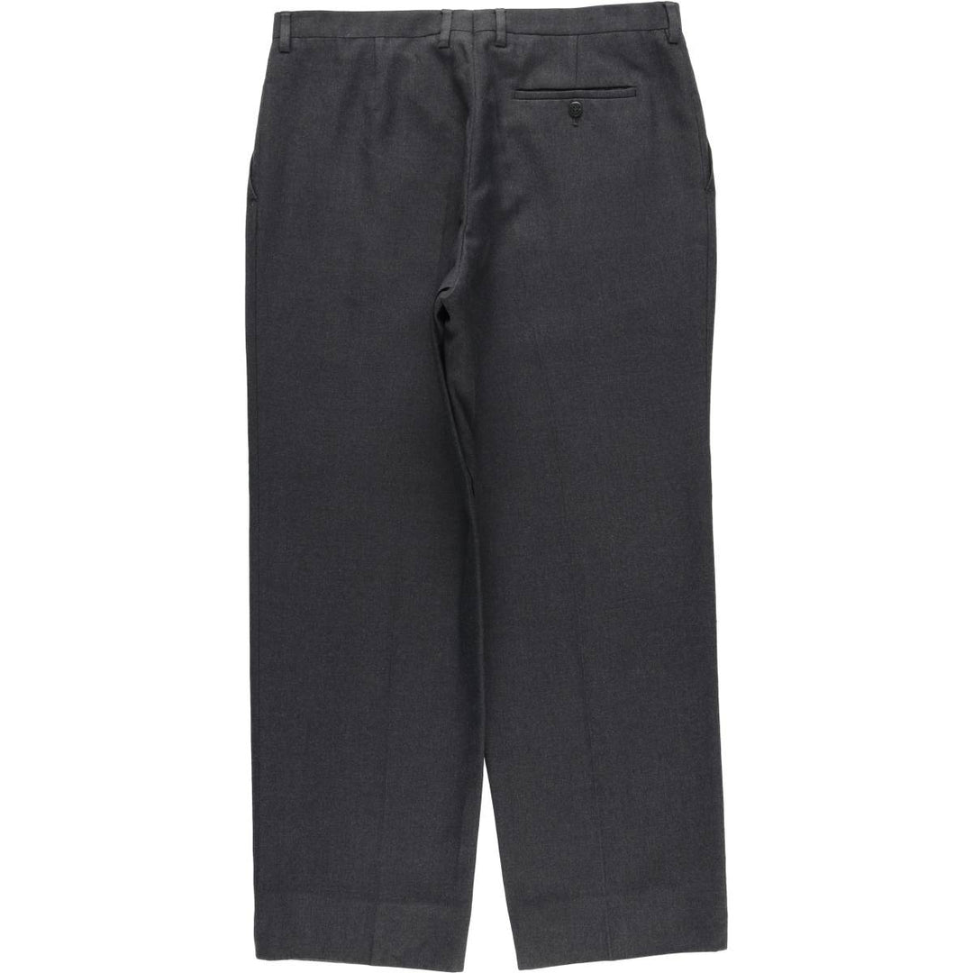 Burberry's BURBERRYS OF LONDON two-pleat wool trousers/slacks, made in Spain, men's size W36 (approx.) wool Charcoal Vintage Second Hand