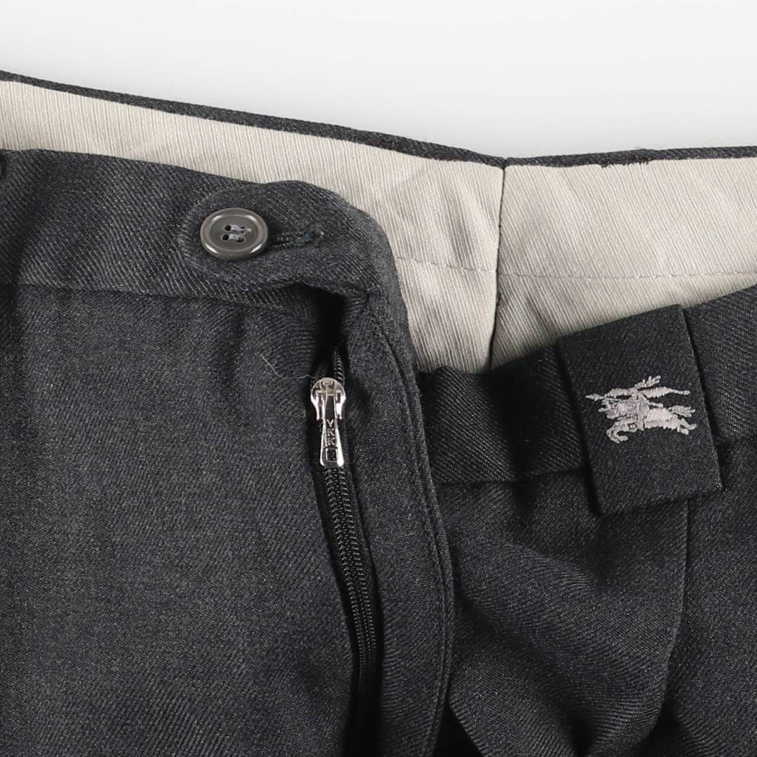 Burberry's BURBERRYS OF LONDON two-pleat wool trousers/slacks, made in Spain, men's size W36 (approx.) wool Charcoal Vintage Second Hand
