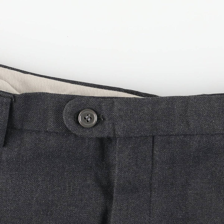 Burberry's BURBERRYS OF LONDON two-pleat wool trousers/slacks, made in Spain, men's size W36 (approx.) wool Charcoal Vintage Second Hand