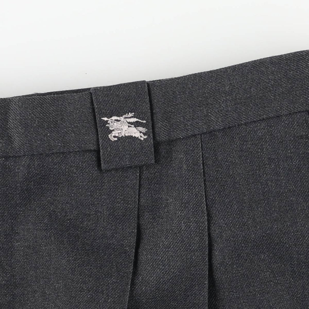 Burberry's BURBERRYS OF LONDON two-pleat wool trousers/slacks, made in Spain, men's size W36 (approx.) wool Charcoal Vintage Second Hand