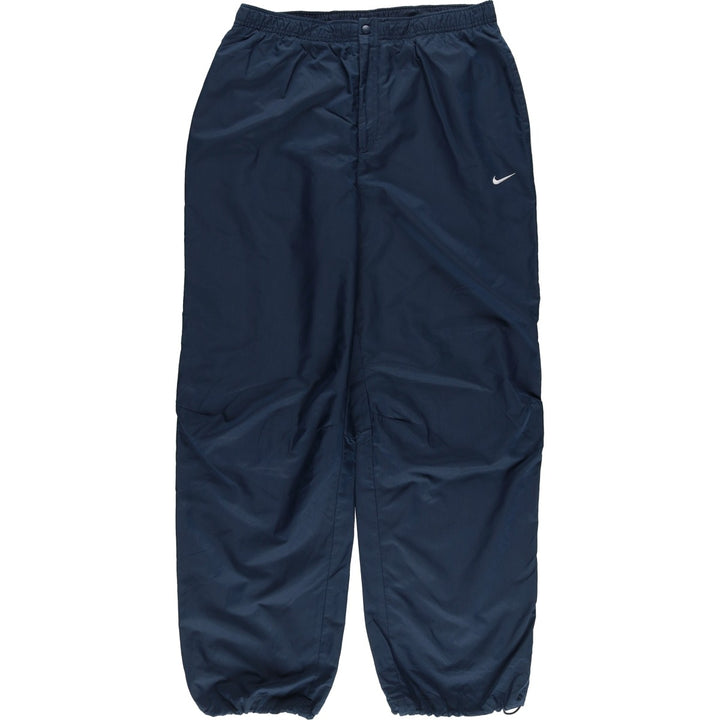 00'S Nike Warm-up Pants, Nylon Pants, Rustling Pants, Men's XL Size polyester navy blue type Vintage Second Hand