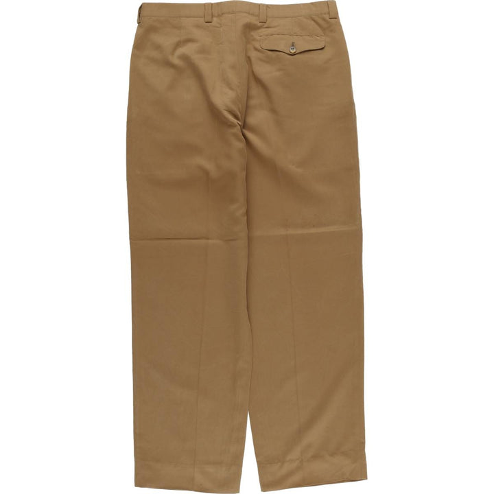 Burberry's LEISURE two-pleat slacks, men's size W33 (approx.) Rayon brown type Vintage Second Hand