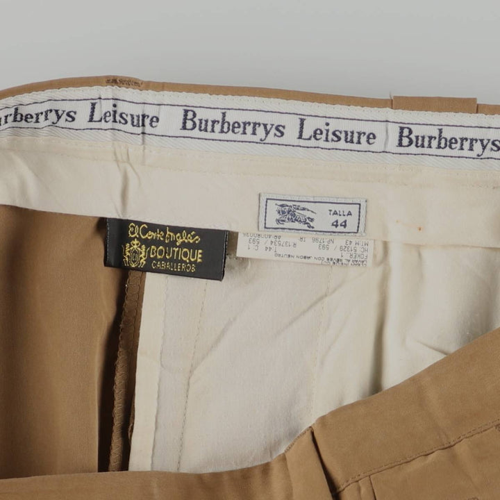 Burberry's LEISURE two-pleat slacks, men's size W33 (approx.) Rayon brown type Vintage Second Hand